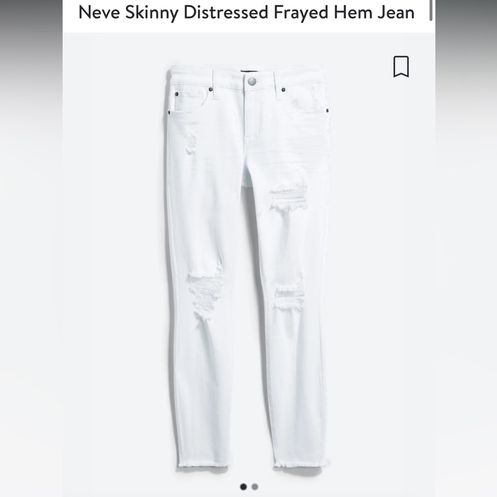 White skinny distressed jeans